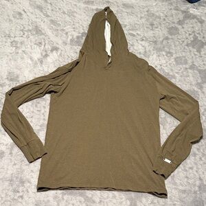 Two Blind Brothers Olive Green Hooded Long Sleeve Shirt